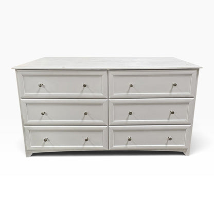 White 6-Drawer Wood Dresser