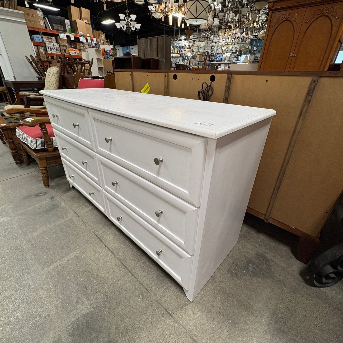 White 6-Drawer Wood Dresser - additional view