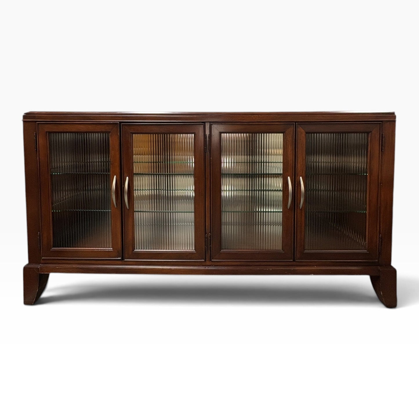 Cherry Lighted Glass Credenza
