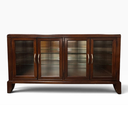 Cherry Lighted Glass Credenza