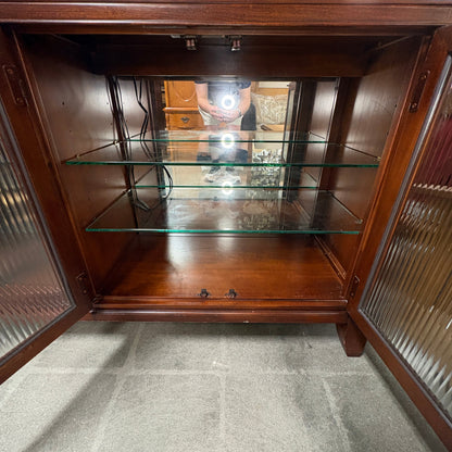 Cherry Lighted Glass Credenza - additional view