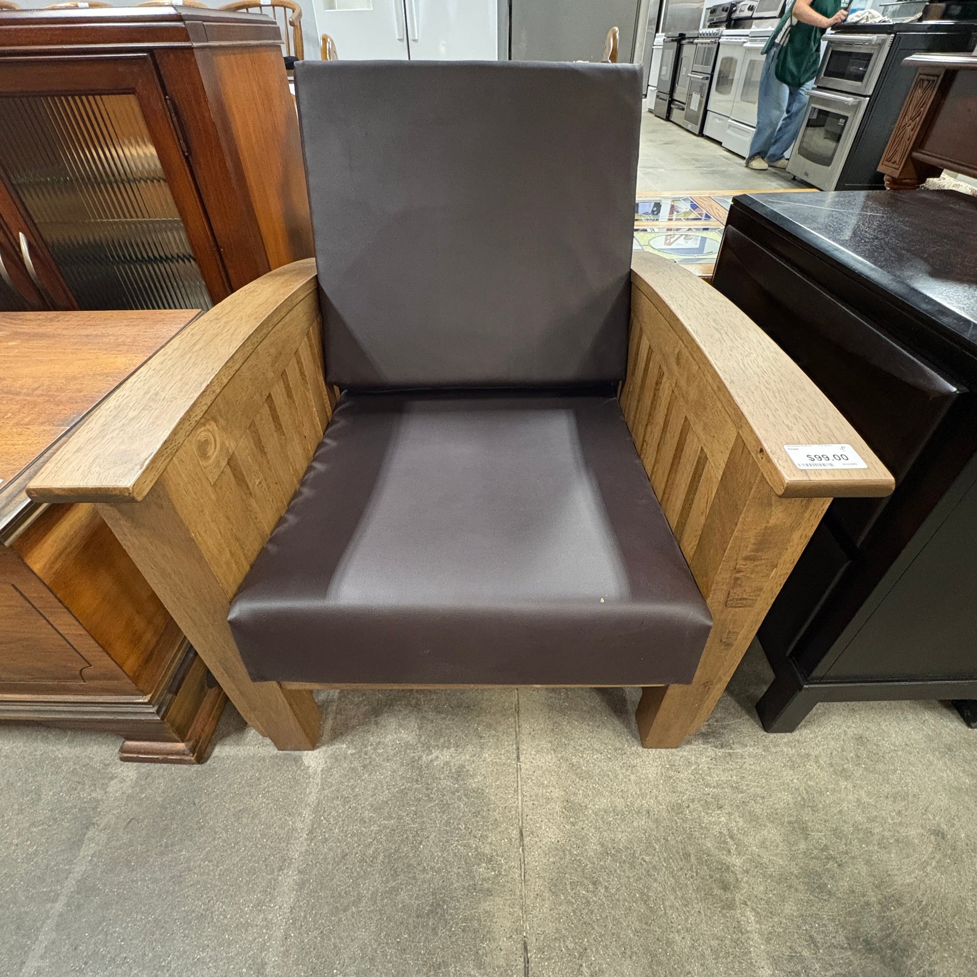 Mission Oak Armchair Brown - additional view