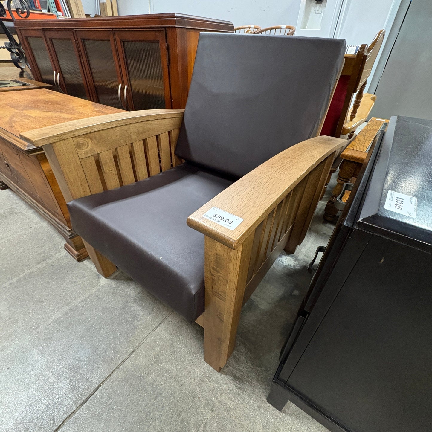 Mission Oak Armchair Brown - additional view