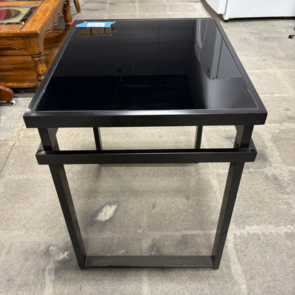 Black Glass Top End Table - additional view