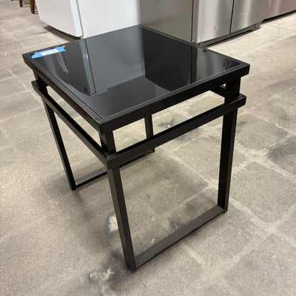 Black Glass Top End Table - additional view