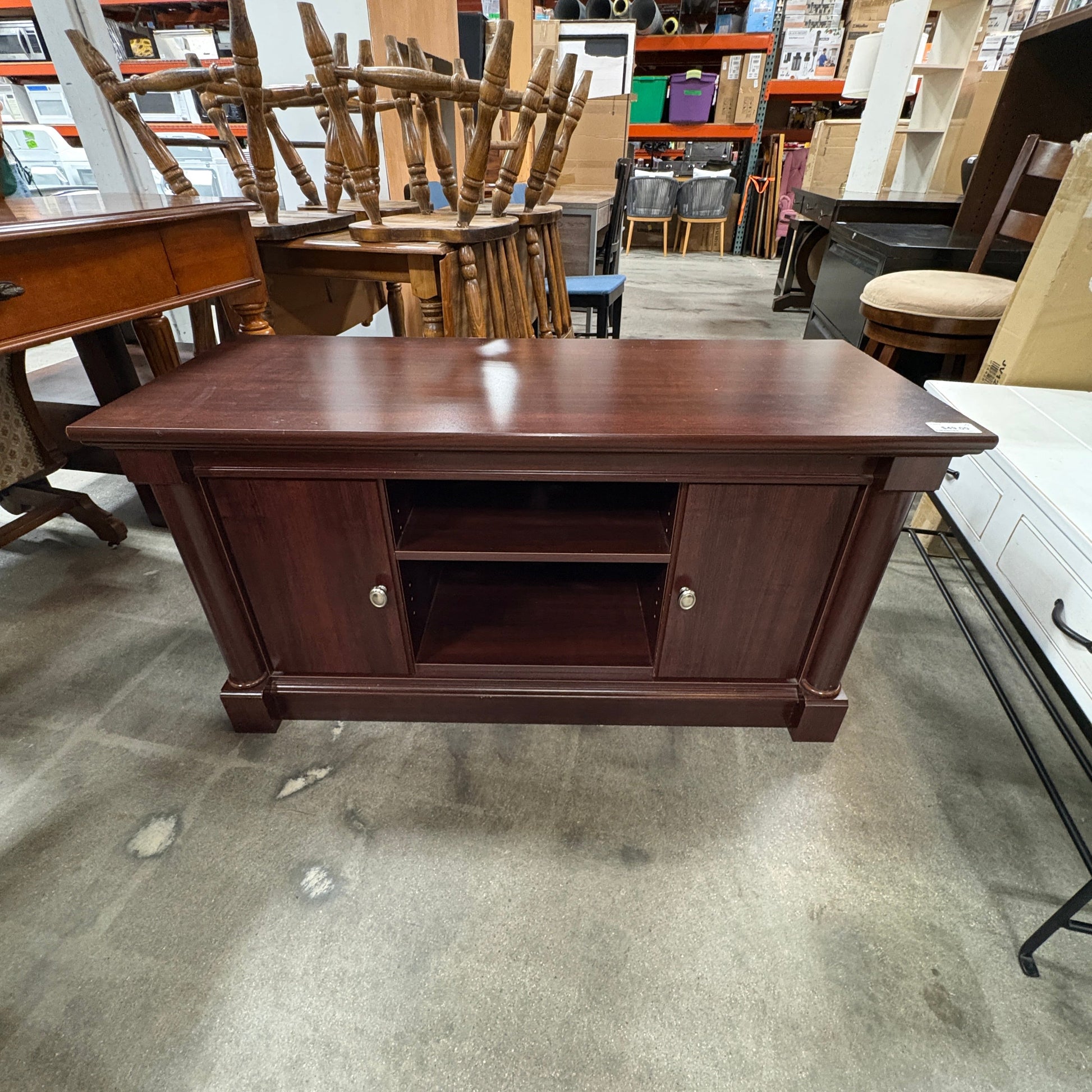 Mahogany 2-Door TV Stand - additional view