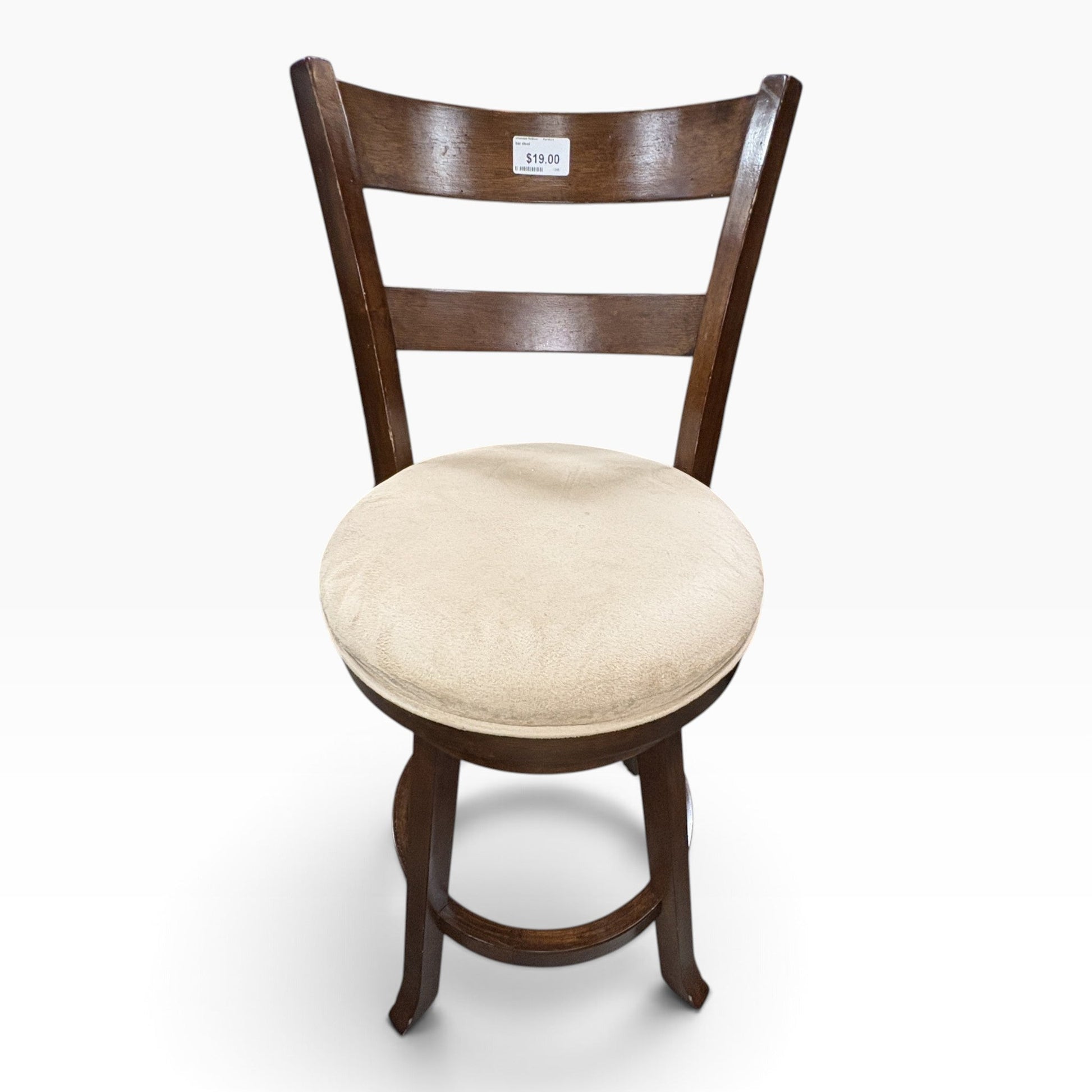 Wood Swivel Bar Stool Padded