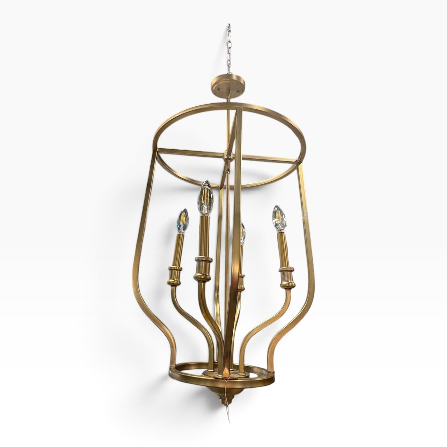GDM Habitat for Humanity ReStore Gold Lantern Chandelier