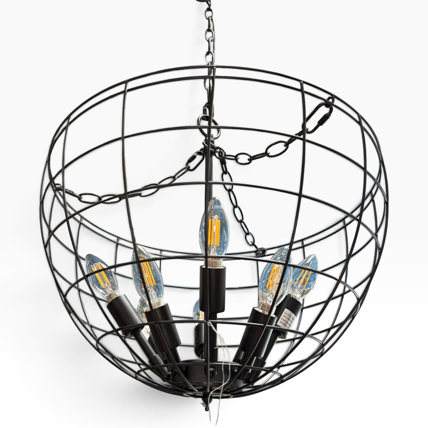 GDM Habitat for Humanity ReStore Black Wire Orb Chandelier