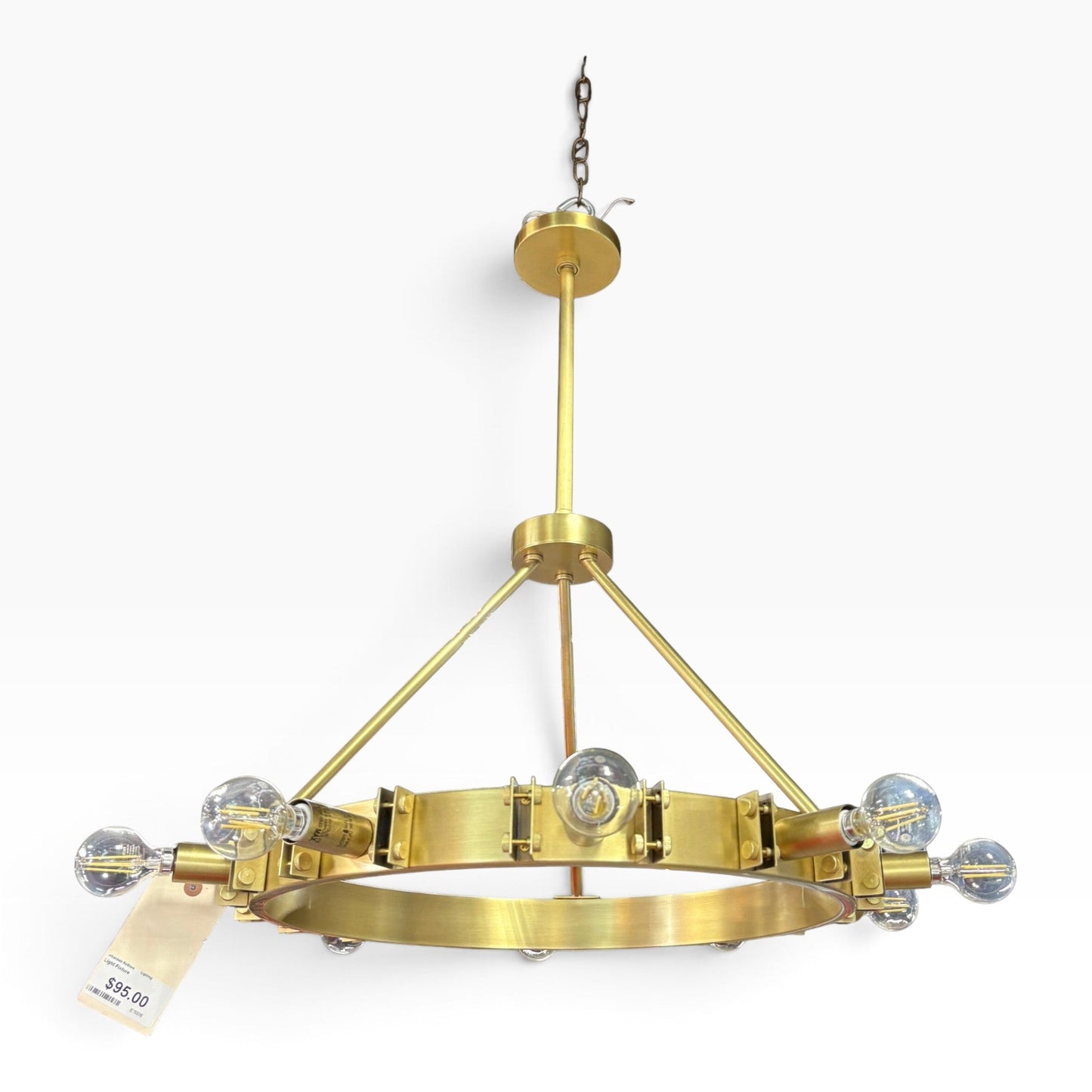 GDM Habitat for Humanity ReStore Brass Ring Edison Chandelier
