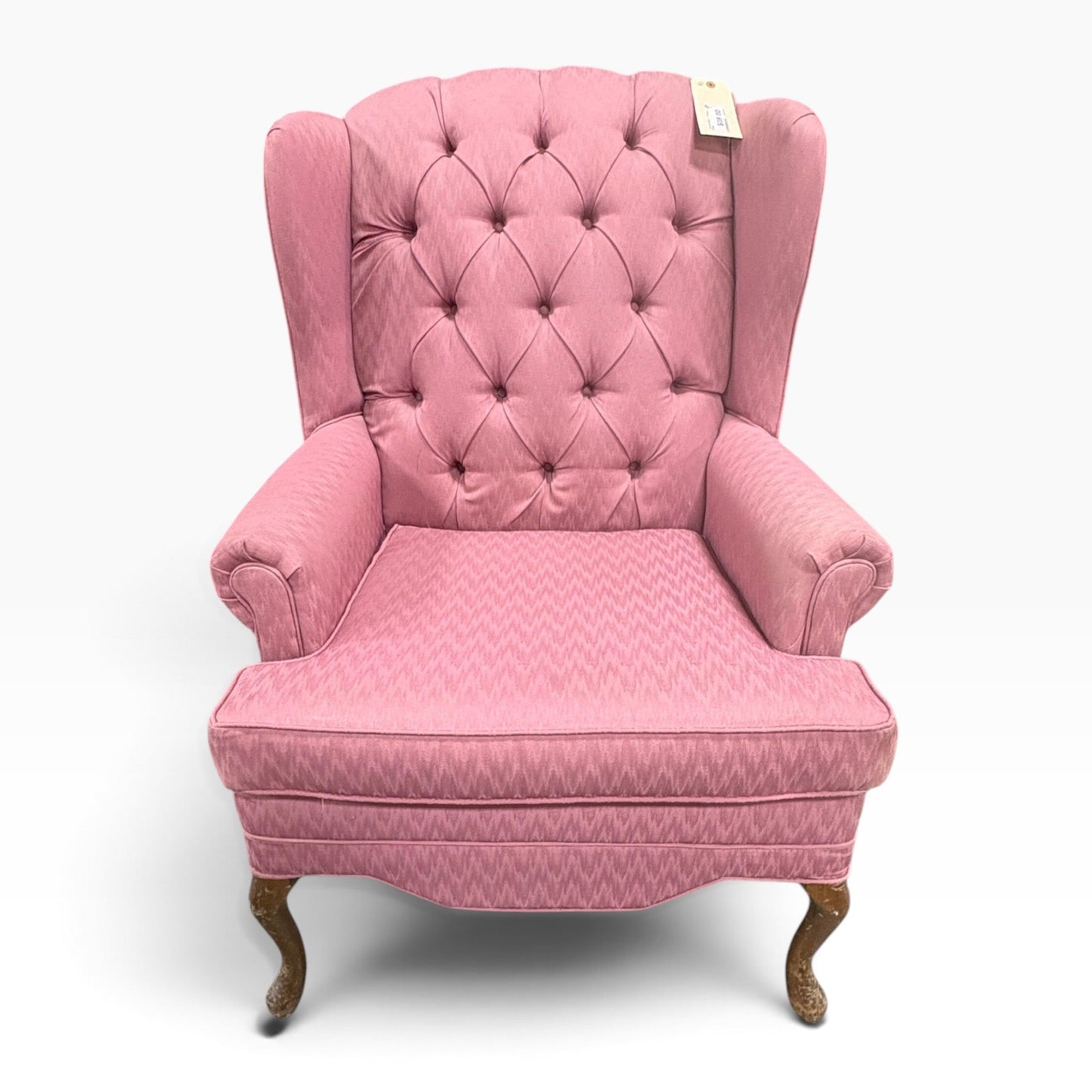 GDM Habitat for Humanity ReStore Mauve Tufted Wingback Chair