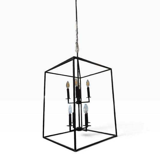 Black Cage Lantern Chandelier