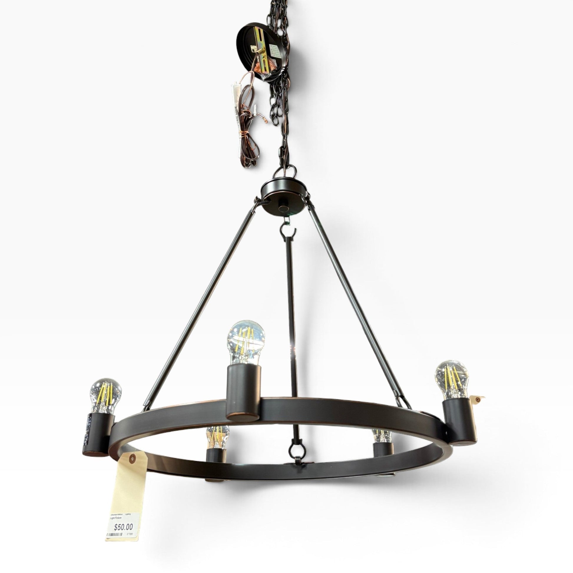 GDM Habitat for Humanity ReStore Black 6-Light Ring Chandelier