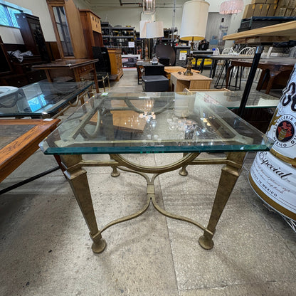 Gold Iron Glass End Table FALSE location-set
