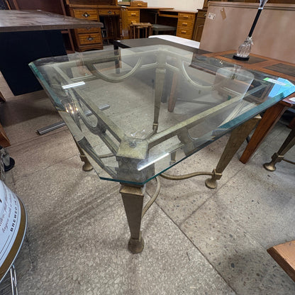Gold Iron Glass End Table FALSE location-set
