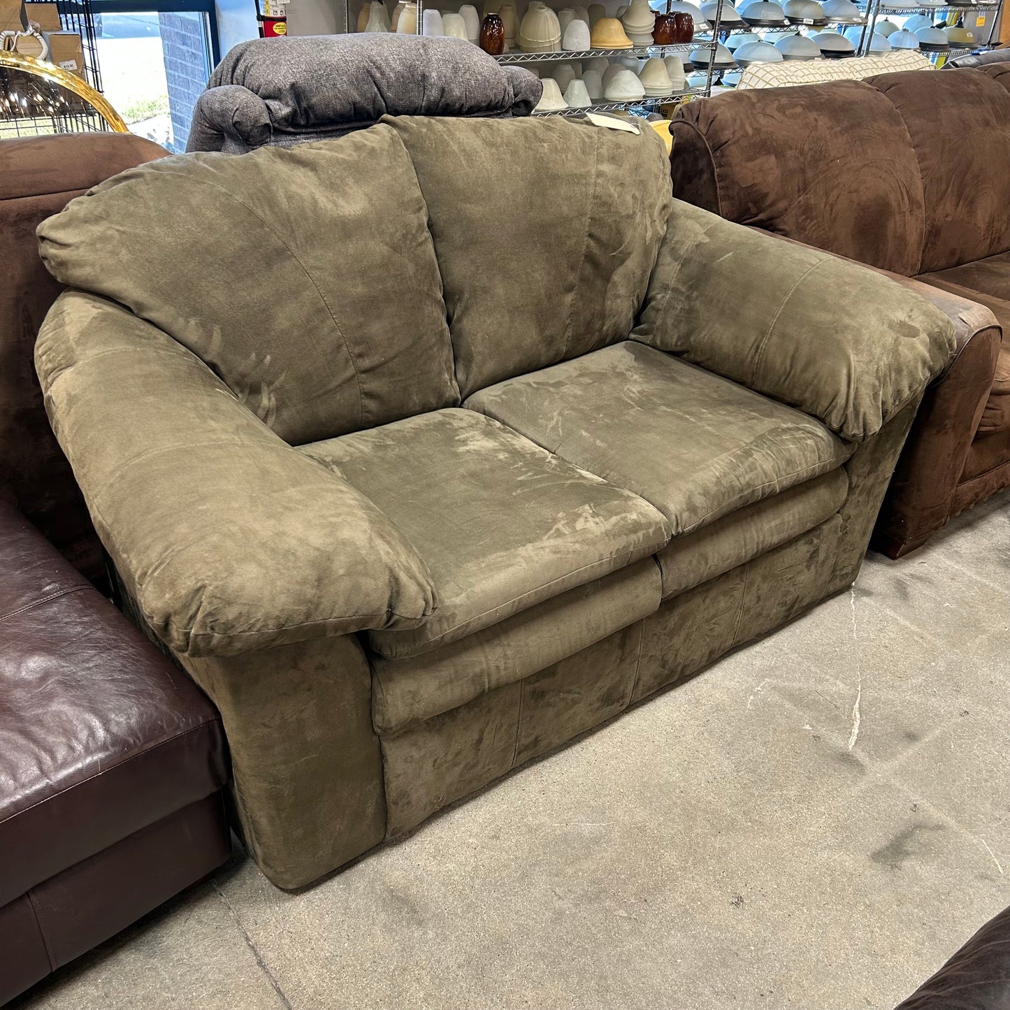 Olive Microsuede Loveseat