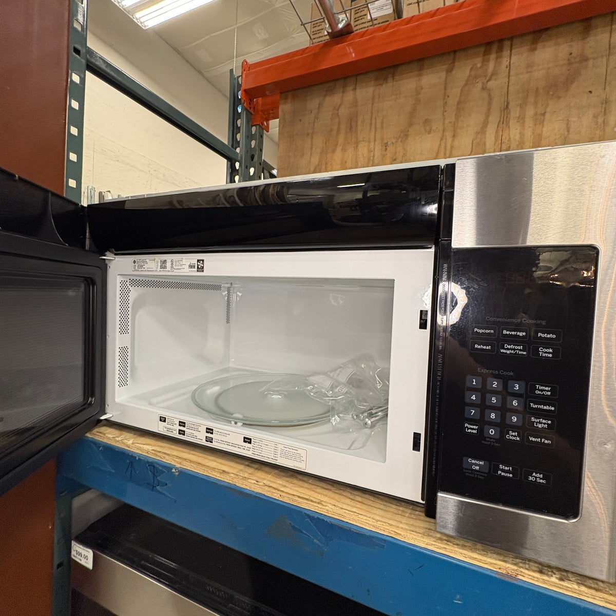 Stainless GE OTR Microwave FALSE location-set