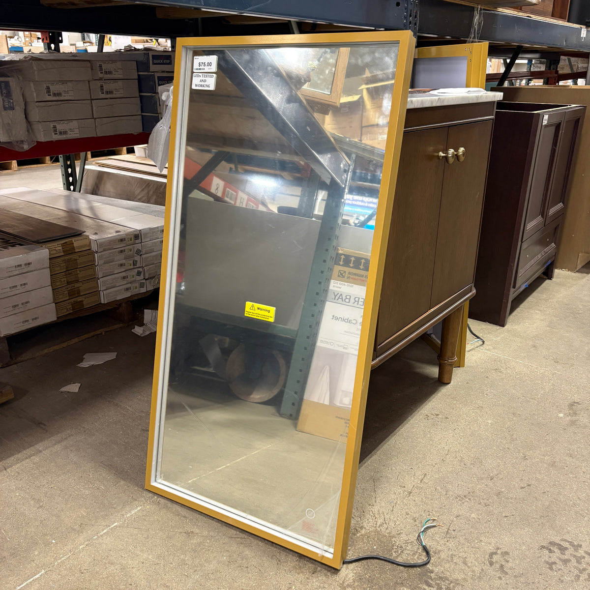 Gold LED Lighted Vanity Mirror FALSE location-set