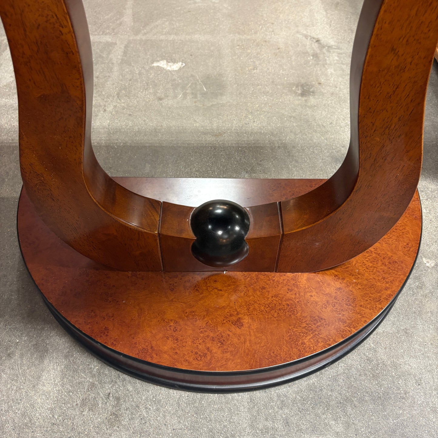 GDM Habitat for Humanity ReStore Burl Demilune Console Table