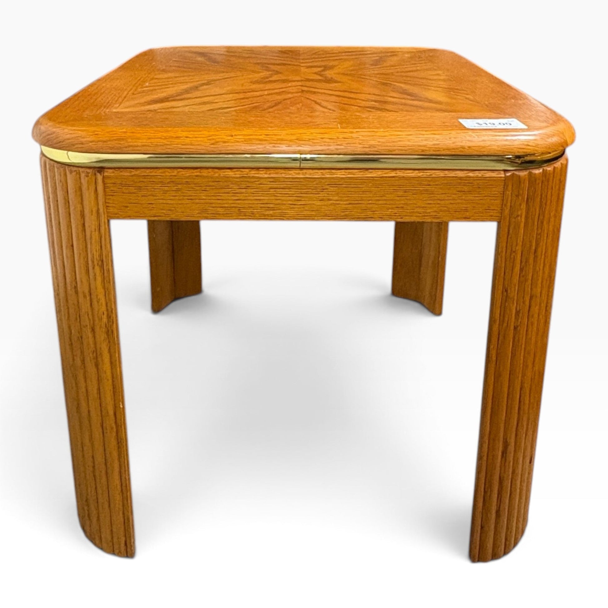 GDM Habitat for Humanity ReStore Oak End Table with Brass