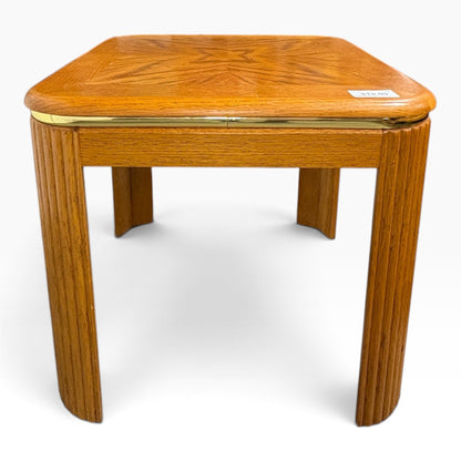 GDM Habitat for Humanity ReStore Oak End Table with Brass