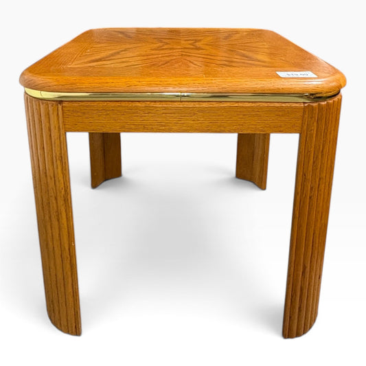GDM Habitat for Humanity ReStore Oak End Table with Brass