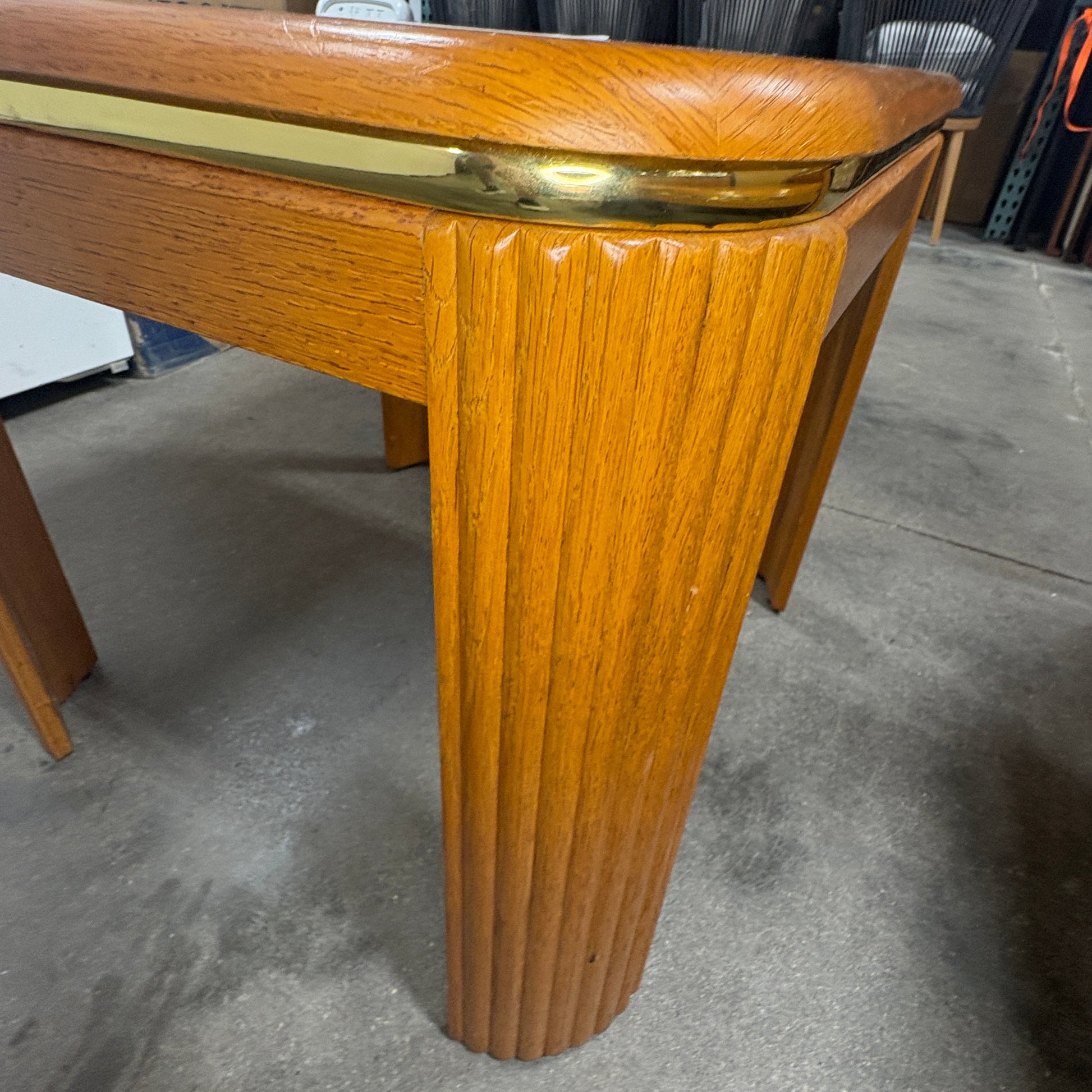 GDM Habitat for Humanity ReStore Oak End Table with Brass