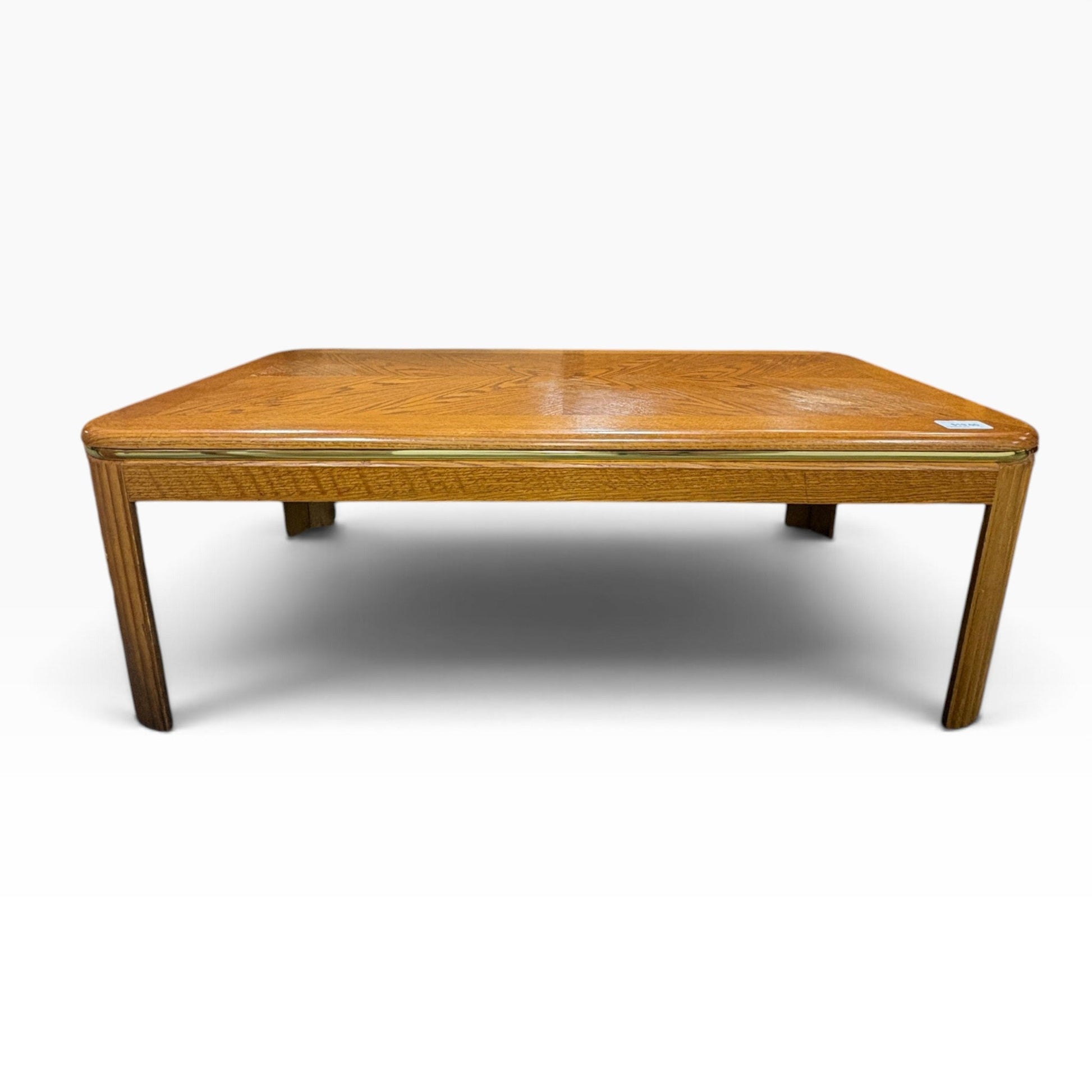 GDM Habitat for Humanity ReStore Oak Coffee Table with Brass