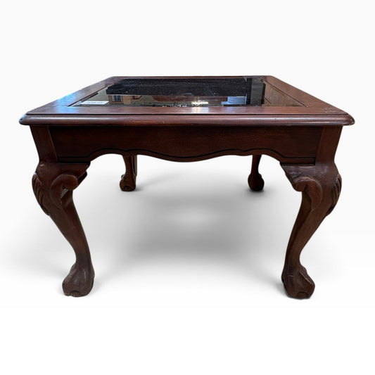 Mahogany Claw Foot End Table