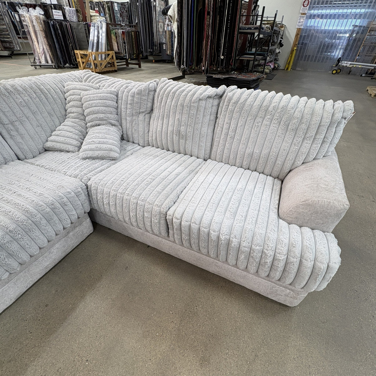 Gray Chenille Sectional Sofa location-set TRUE