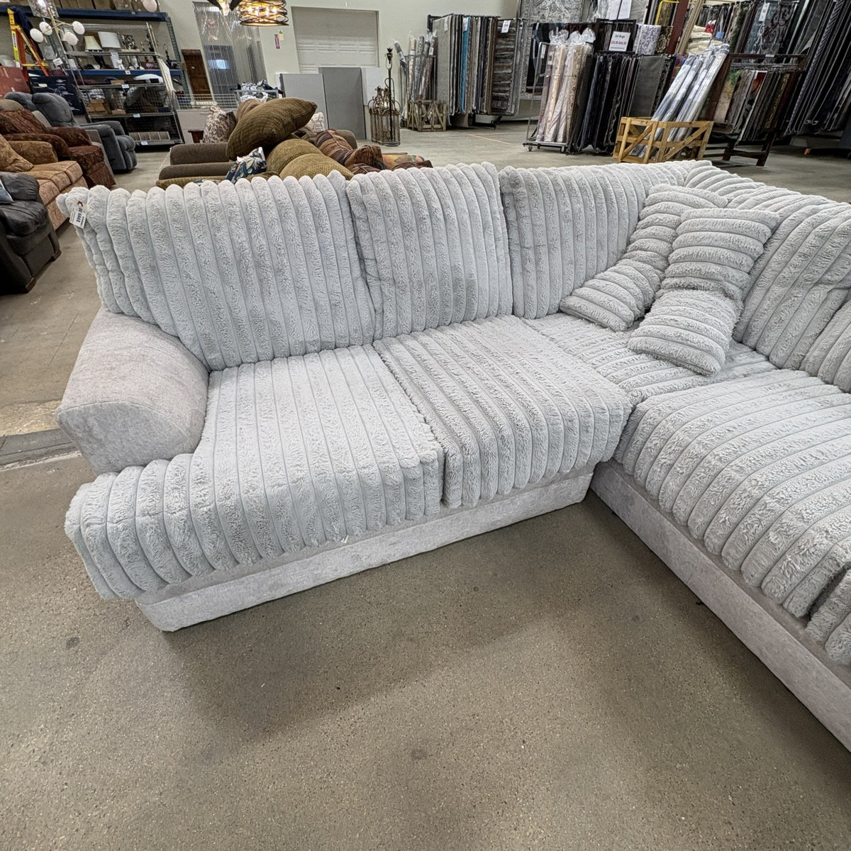 Gray Chenille Sectional Sofa location-set TRUE