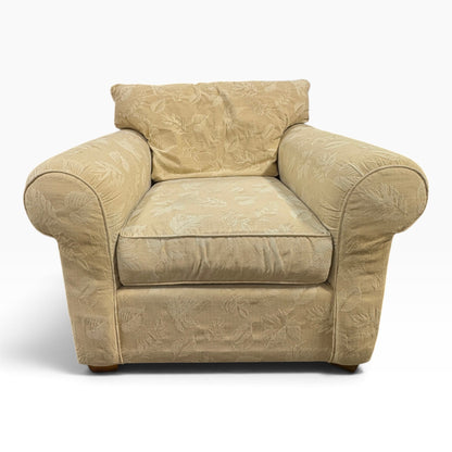 Cream Leaf-Pattern Chenille Oversized Armchair at the Urbandale Habitat ReStore