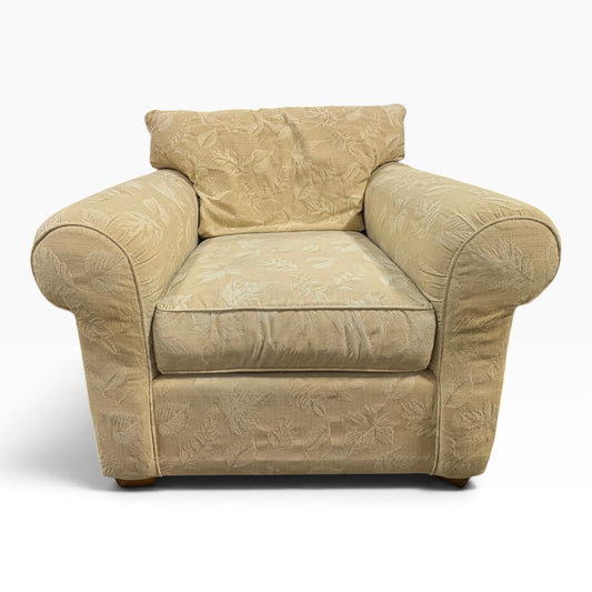 Cream Leaf-Pattern Chenille Oversized Armchair at the Urbandale Habitat ReStore
