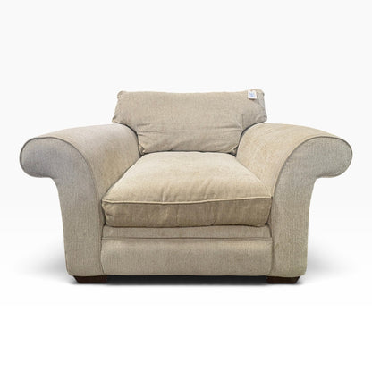 Beige Chair and Ottoman Set