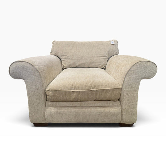 Beige Chenille Oversized Chair and Ottoman Set at the Urbandale Habitat ReStore