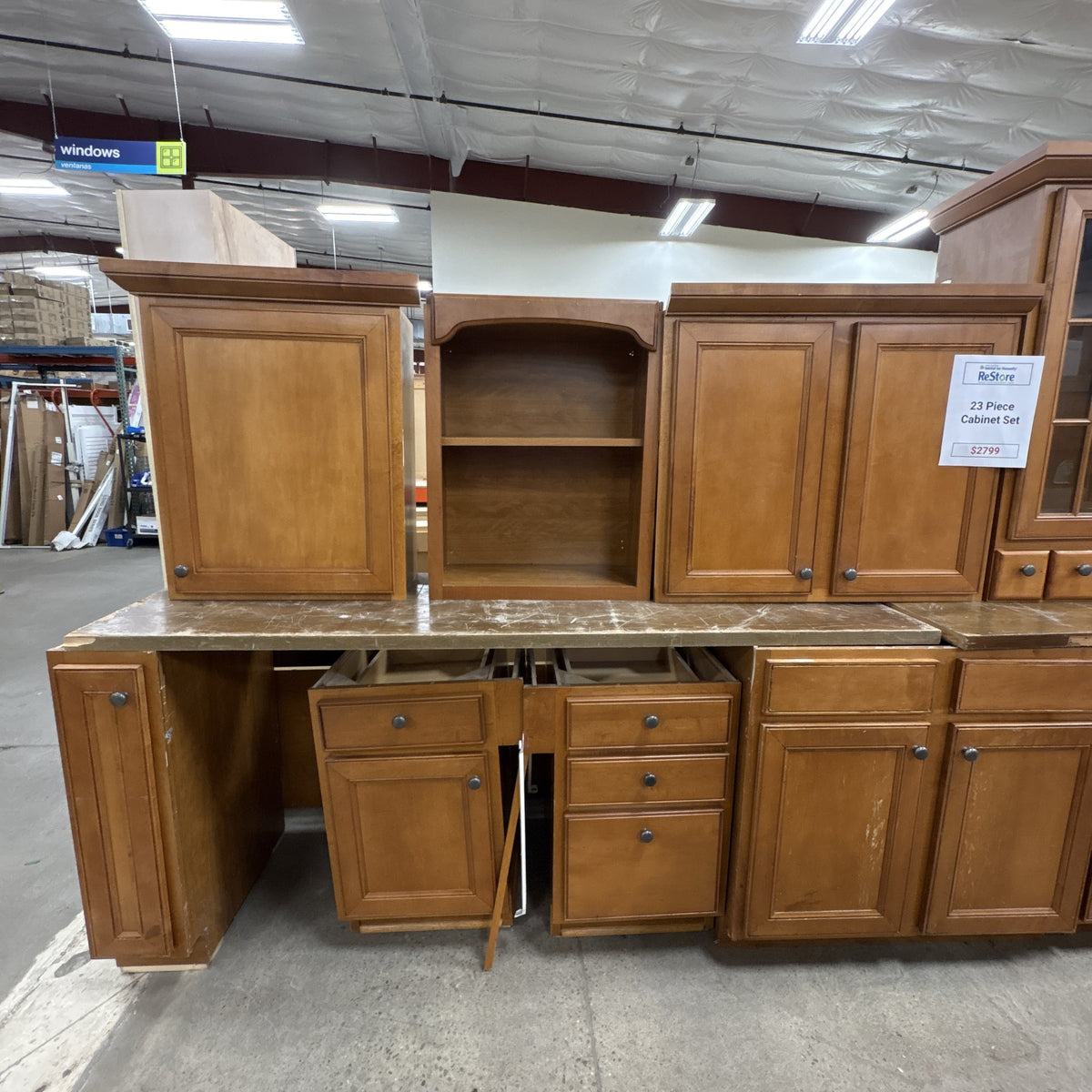 23 Pc Maple Cabinet Set FALSE location-set