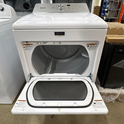 Maytag Front Load Elec Dryer - door open showing the drum, on its storage pedestal