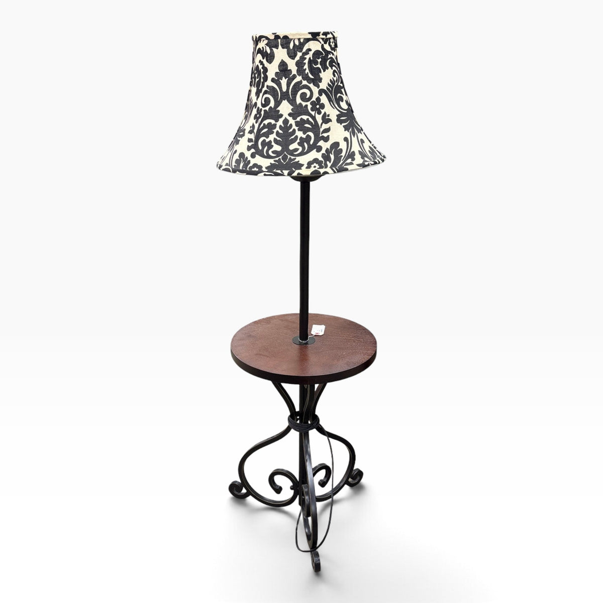 GDM Habitat for Humanity ReStore Iron Floor Lamp Wood Table