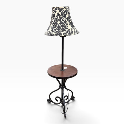 GDM Habitat for Humanity ReStore Iron Floor Lamp Wood Table