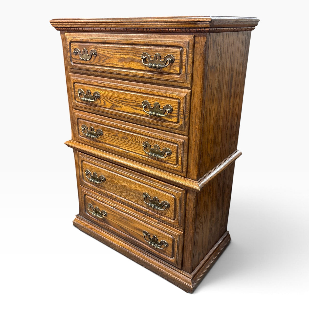 GDM Habitat for Humanity ReStore Lea Oak 5 Drawer Tall Chest