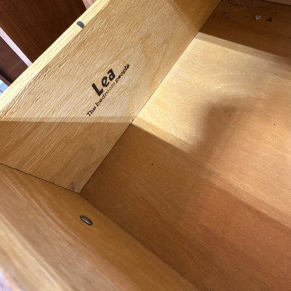 Lea Oak 5 Drawer Tall Chest - Lea brand mark stamped inside a drawer