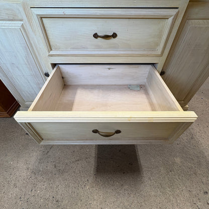 Oak Lighted China Hutch - second buffet drawer open