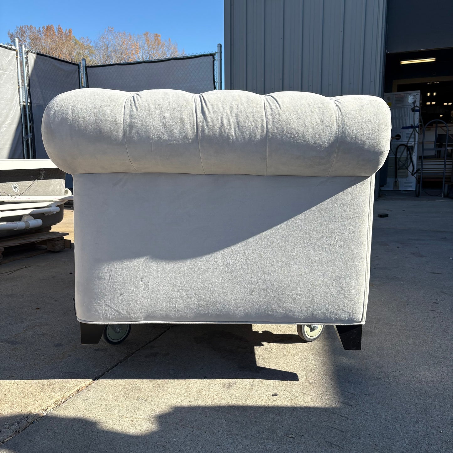 Cloud Gray Tufted Velvet Sofa