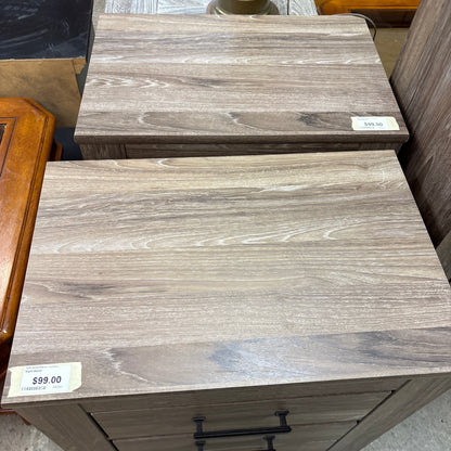 Ashley 2 Drawer Night Stand - overhead view of the top surface and the open upper drawer