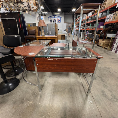 GDM Habitat for Humanity ReStore 5-Piece Glass-Top L-Shaped Office Desk Set