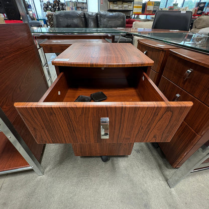 GDM Habitat for Humanity ReStore 5-Piece Glass-Top L-Shaped Office Desk Set