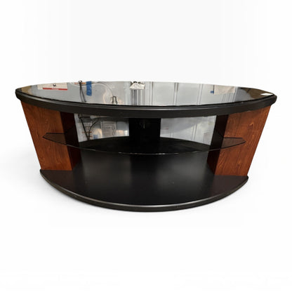 GDM Habitat for Humanity ReStore Curved Glass-Top TV Stand / Entertainment Center