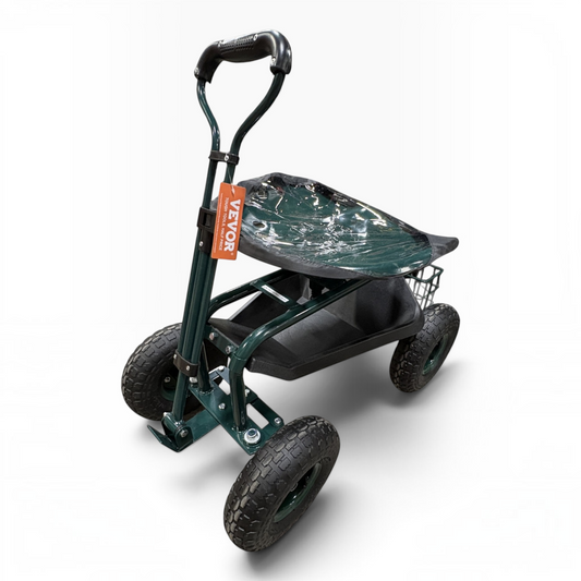GDM Habitat for Humanity ReStore VEVOR Rolling Garden Cart Scooter with Swivel Seat