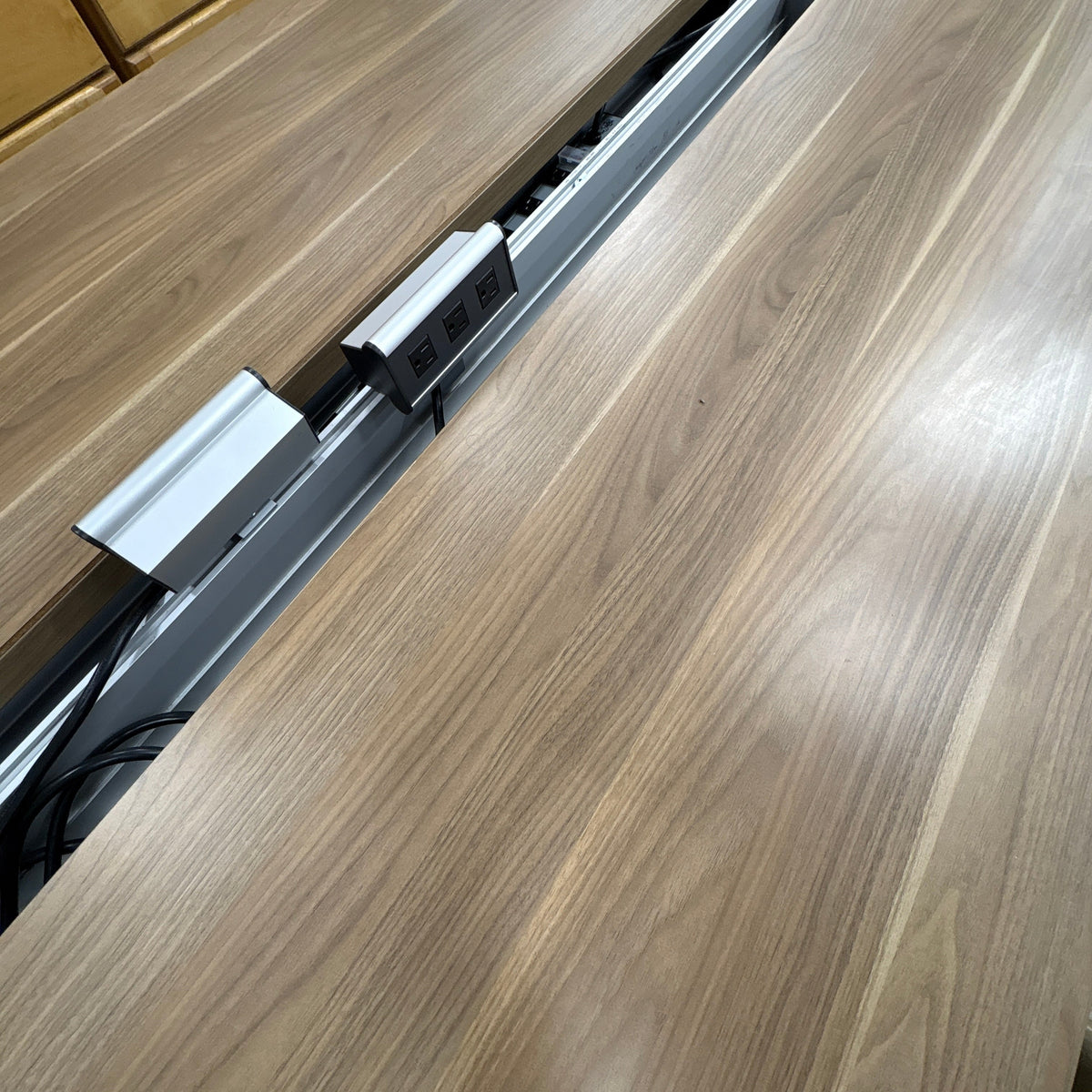 Turnstone Campfire Big Table - close-up of the centre trough running the length of the top