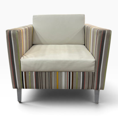 GDM Habitat for Humanity ReStore Gunlocke Striped Lounge Chair